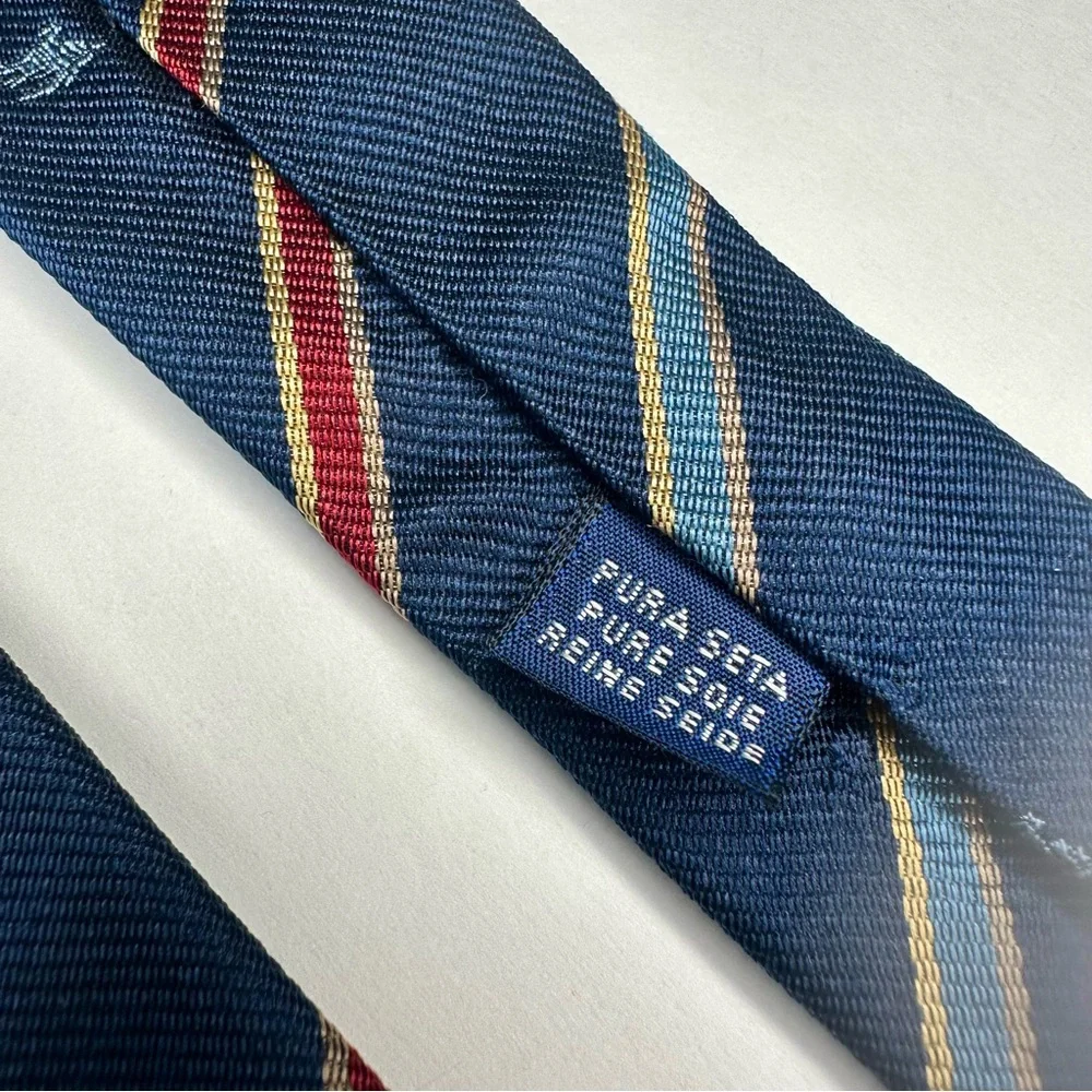Rare Vintage Burberry of Munich Classic Blue Silk Tie 3”